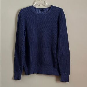 GAP Men's Navy Waffle Knit Crewneck Sweater Size L